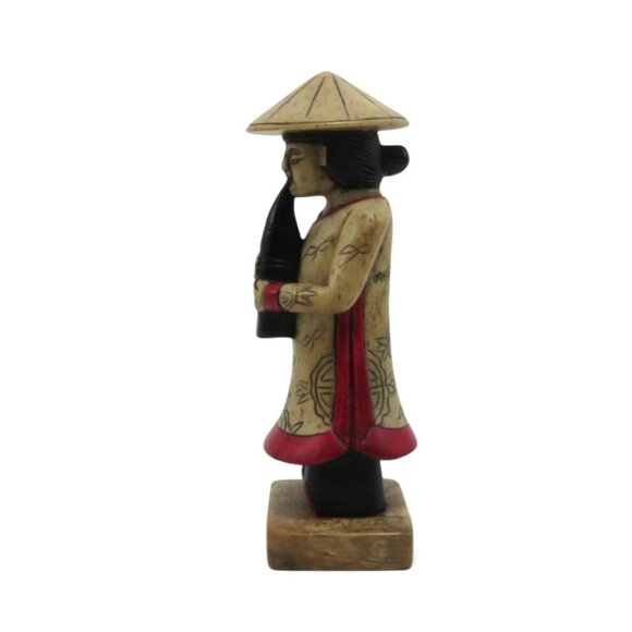 Asian MUSICIAN FIGURINE with Instrument Ethnic Home Decor Vintage 6" - Picture 7 of 10